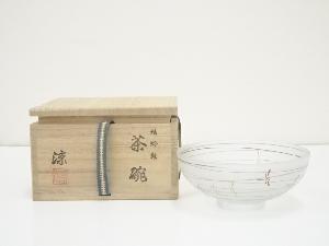 芦田涼造　ガラス蜻蛉絵茶碗（共箱）